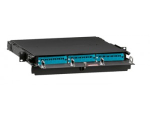 Leviton 5R1UM-F2L Opt-X 1000i Rack-Mount Fiber Enclosure with 3 12 Fiber LC OM3/4 Adapter Plates 