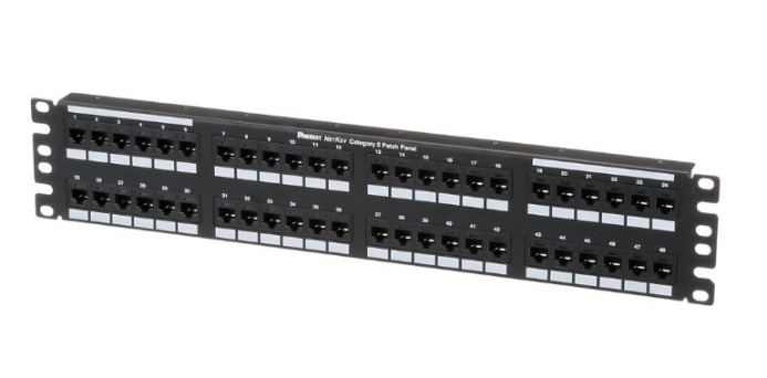 Panduit NK6PPG48Y NetKey 48-port Cat6 Flat Patch Panel